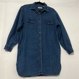 LL Bean Denim shirt dress with side pockets